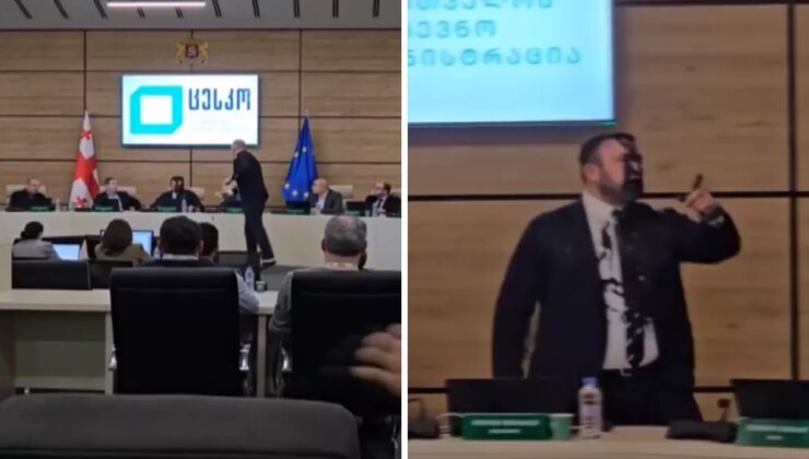 Gürcistan’da Seçim Komitesi Lideri’ne boyalı akın